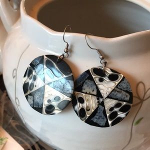 Shell inlay earrings